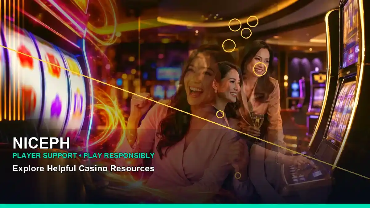 NICEPH mobile casino artwork with reel coins and cashback-themed visuals; check current terms before relying on any offer