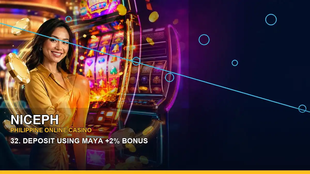 NICEPH Philippines slot guide with two game visuals and an adult Filipina presenter