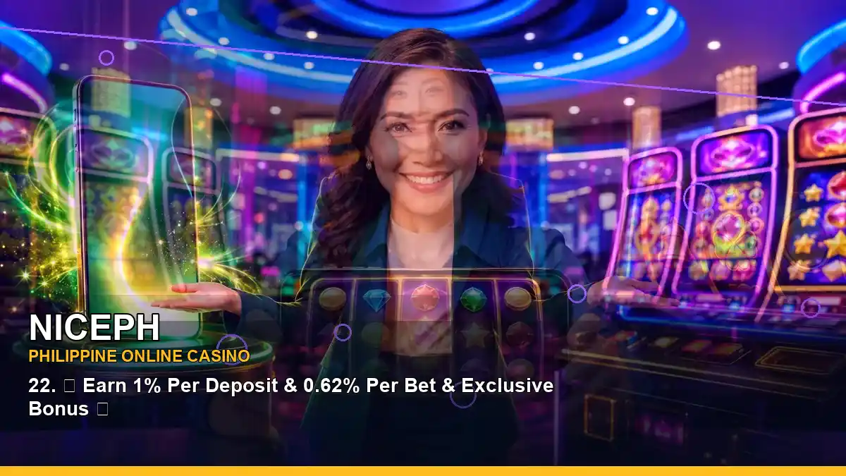 NICEPH casino games guide with colourful slot visuals for Philippine adults aged 21+