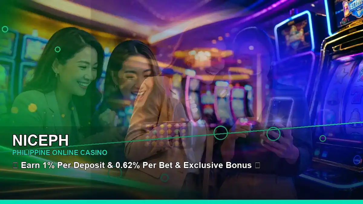 NICEPH deposit and wallet verification guide with an adult Filipina presenter and casino-themed visuals